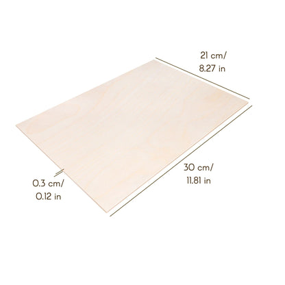 Creative Deco 50 x A4 Plywood Sheet 3mm | 300 x 210 (+/- 2) mm | Birch Plywood Thin Wood Cutouts | Perfect sheet for scroll saw, pyrography, laser cutting, CNC router, piercing.