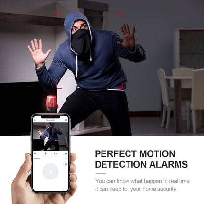 AOBOCAM Mini Camera, 1080P HD WiFi Indoor Surveillance Camera for Live Streaming on Mobile App, Night Vision Camera with Motion Detection/Long Battery Life/Cloud Storage (-3)