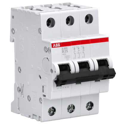ABB S203-B25 MCB circuit breaker type B, 3P 25A 400V 6 kA System Pro M Compact 2CDS253001R0255