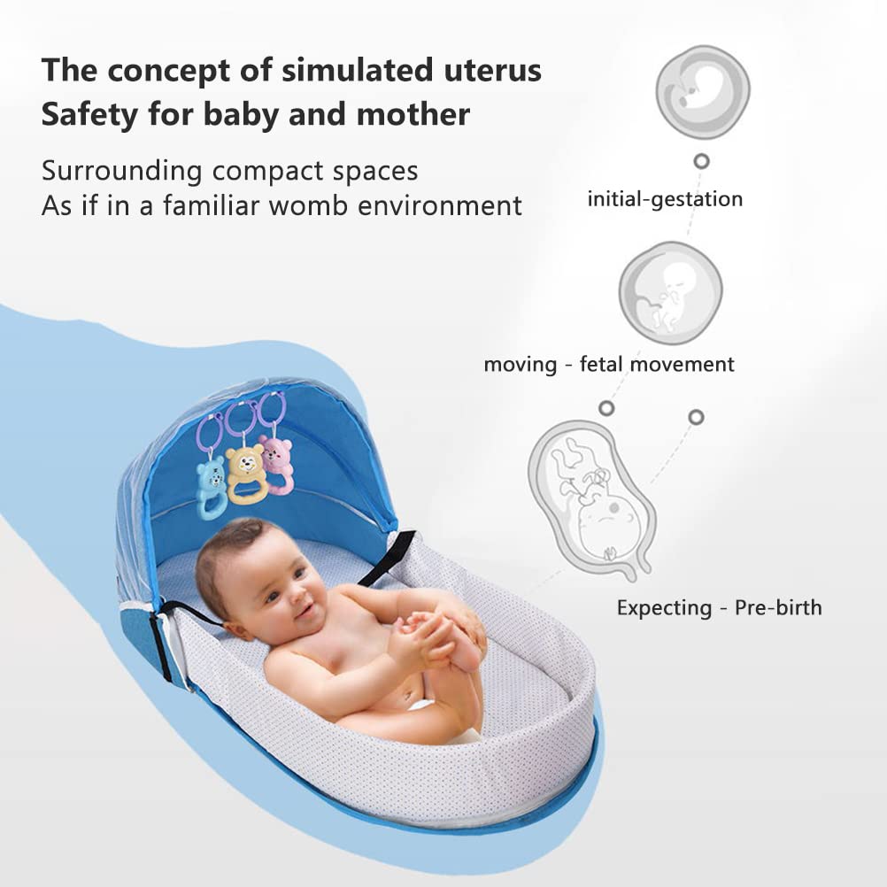 Spiral Baby Cot Changing Bag, Foldable Portable Kids Travel Cot, Baby Crib, Baby Mosquito Net, Pop Up Travel Cot Baby Lounger including Mosquito Net, Mattress, and Bag.