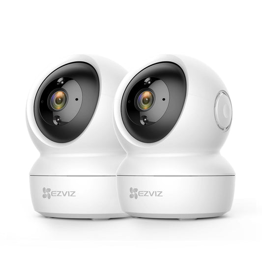 EZVIZ 1080P WiFi IP Camera, pan-tilt indoor surveillance camera with two-way audio, motion tracking, IR night vision for pets, baby monitor compatible with Alexa, C6N 2 Set