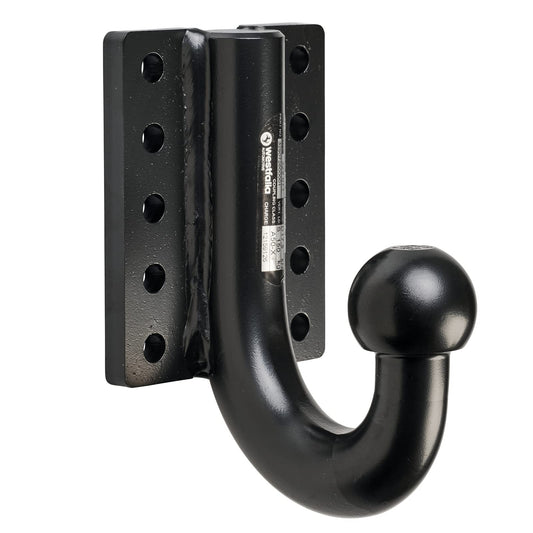 Westfalia mounting plate (10-hole) with ball neck - adjustable in height / ball distance horizontally 112mm / vertical ball distances 34mm/62mm/90mm.