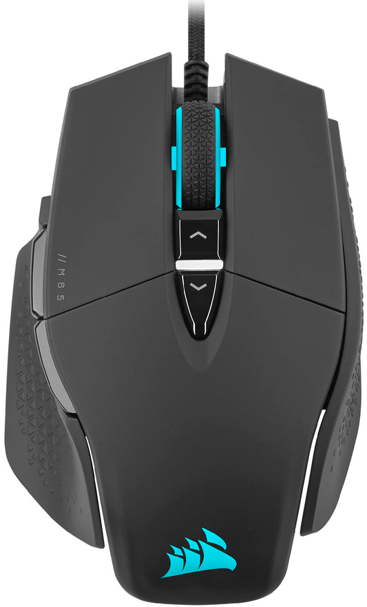 CORSAIR M65 RGB ULTRA Wired Tunable FPS Gaming Mouse - 26,000 DPI - Optical Switches - Weight System - AXON Hyper-Processing Technology - iCUE Compatible - PC, Mac, PS5, PS4, Xbox - Black