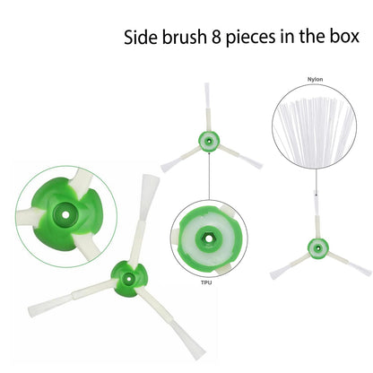 JoyBros replacement accessories compatible with iRobot Roomba i7 E5 E6 Combo i5 J5+ i7+ i6 i8 i1 + i3 Evo i4 Plus E & I Series 8 side brushes 8 filters 4 main brushes extractor rubber brushes 1 front wheel