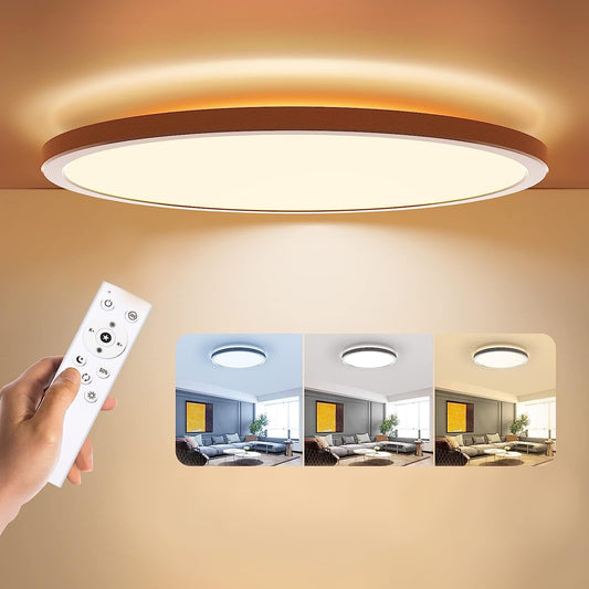 BLNAN LED Ceiling Light Dimmable 24W, Ceiling Lamp with Remote Control, Panel 3000K-6500K 2400lm for Living Room Bedroom Kids Room Bathroom - Modern Round Ultraslim White, 30x2.5cm