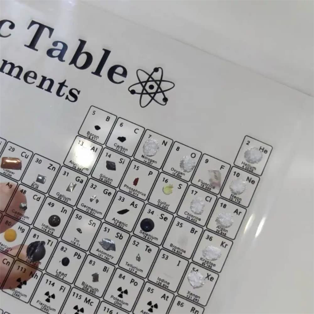 Mocoli Periodic Table acrylic, Periodic Table Real Elements, 83 Elements, Periodic Table, Periodic Table of Elements Real, Student Gift, Gift for Chemists