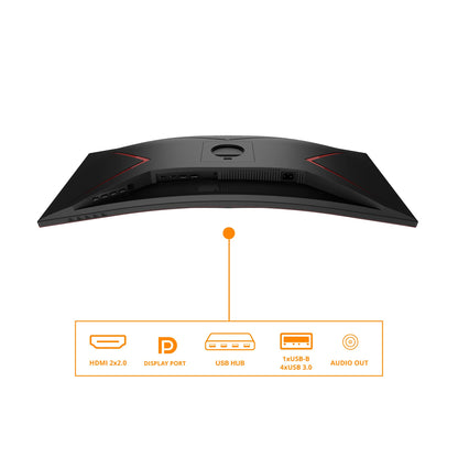 AOC Gaming CU34G2XPD - 34-inch WQHD curved monitor, 180 Hz, fast VA, 1 ms GTG, FreeSync Premium, HDR400, adjustable stand (3440 x 1440, HDMI, DisplayPort, USB hub)