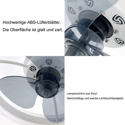 Wildcat ceiling fan with lighting, LED ceiling light with fan 48W ceiling lamp, 3 color temperatures (3000-6500K) & 6 fan speeds, Quiet ceiling fan light...