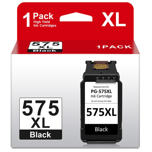 PG-575XL Black, PG-575 Black Compatible Ink Cartridges for Canon 575 printers. Compatible with Canon PIXMA TS3550i, TR4750i, TR4751i, TS3551i, TS3750i (1-pack).