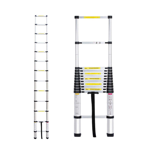 Multipurpose ladder 3.8m telescopic ladder aluminum folding ladder non-slip extendable sturdy step ladder 150 kg/330 lbs capacity.