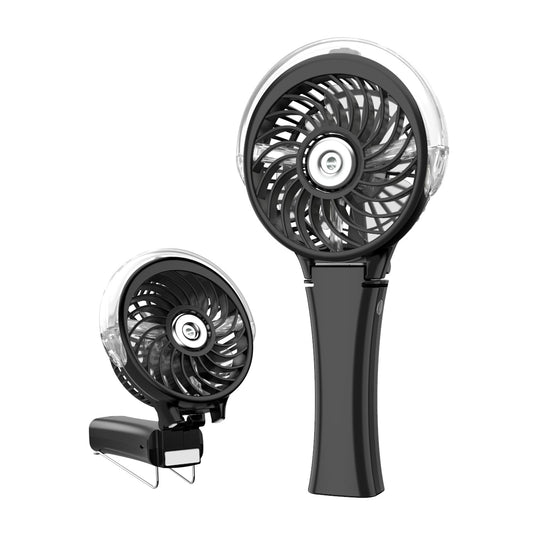 HandFan Handheld Electric Fan Desk USB Portable Fan 3 Speed Handheld Fans Fold Battery Operated for Outdoor/Playroom/Camping (Black)
