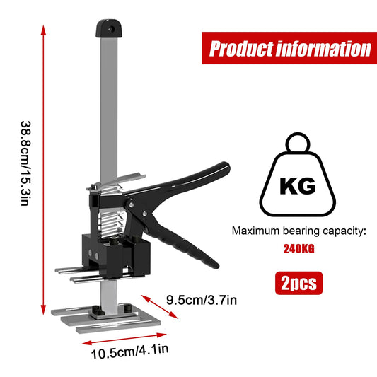 Labor-saving lifter, 2 pieces 38.8cm arm hand tool lifter with scale, up to 240kg tile lifter lifting tool, telescopic support height adjuster, lifter for drywall wall tiles furniture