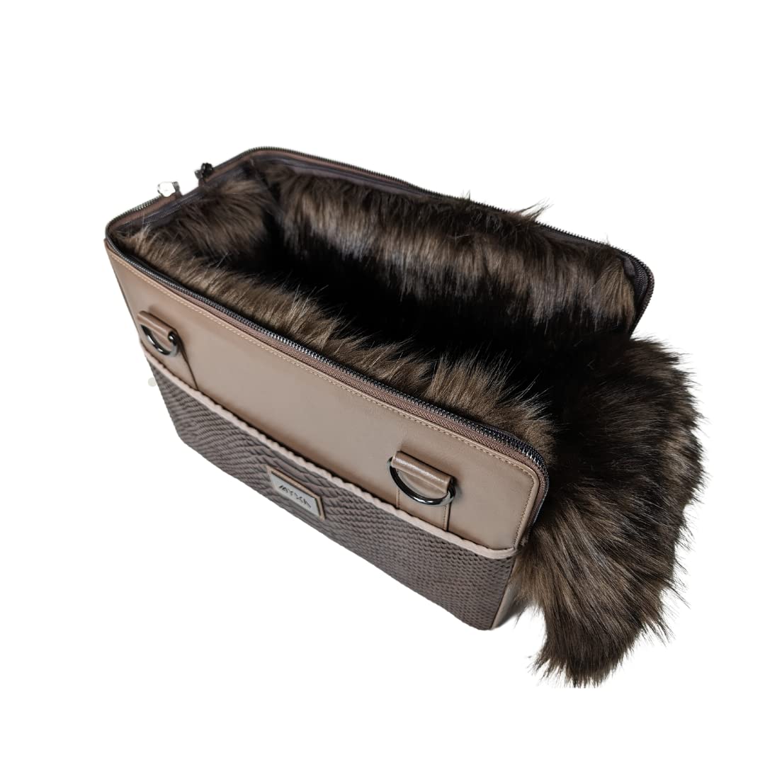 MYXA Classic dog carrier with removable roof net (Brown Snake, incl. 360° storage compartments)