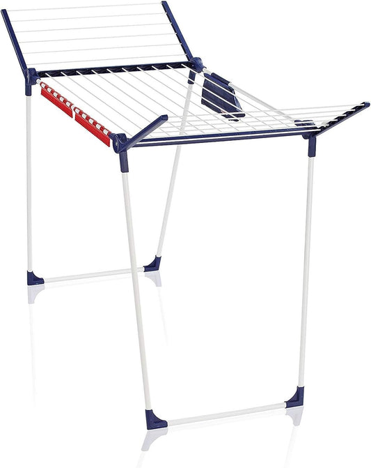 Leifheit Stand Dryer Pegasus 180 Solid Plus with stable base, clothes rack for long laundry, wing dryer for space-saving storage.