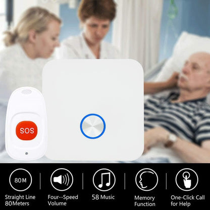 ALEENFOON Home Wireless Mobile Alarm Emergency Call Button Home Alert Panic Alarm Rechargeable Wireless Alarm for Elderly Children Disabled Pregnant (1 to 2)