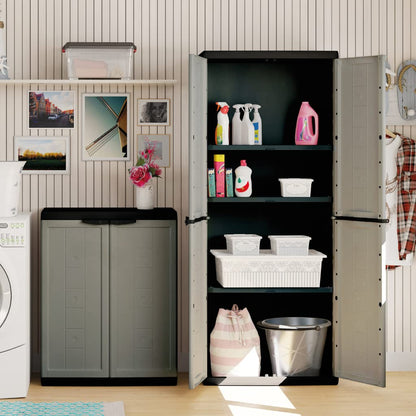 Kis plastic cabinet "Jolly" low, 1 piece, dark gray/black, 9733000 0444 01