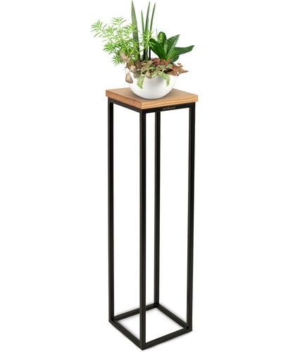wood4home® Decorative stand made of solid oak wood I Natural oiled flower stand I Height: 90 cm I Decorative column with steel frame I Fully assembled and oiled
