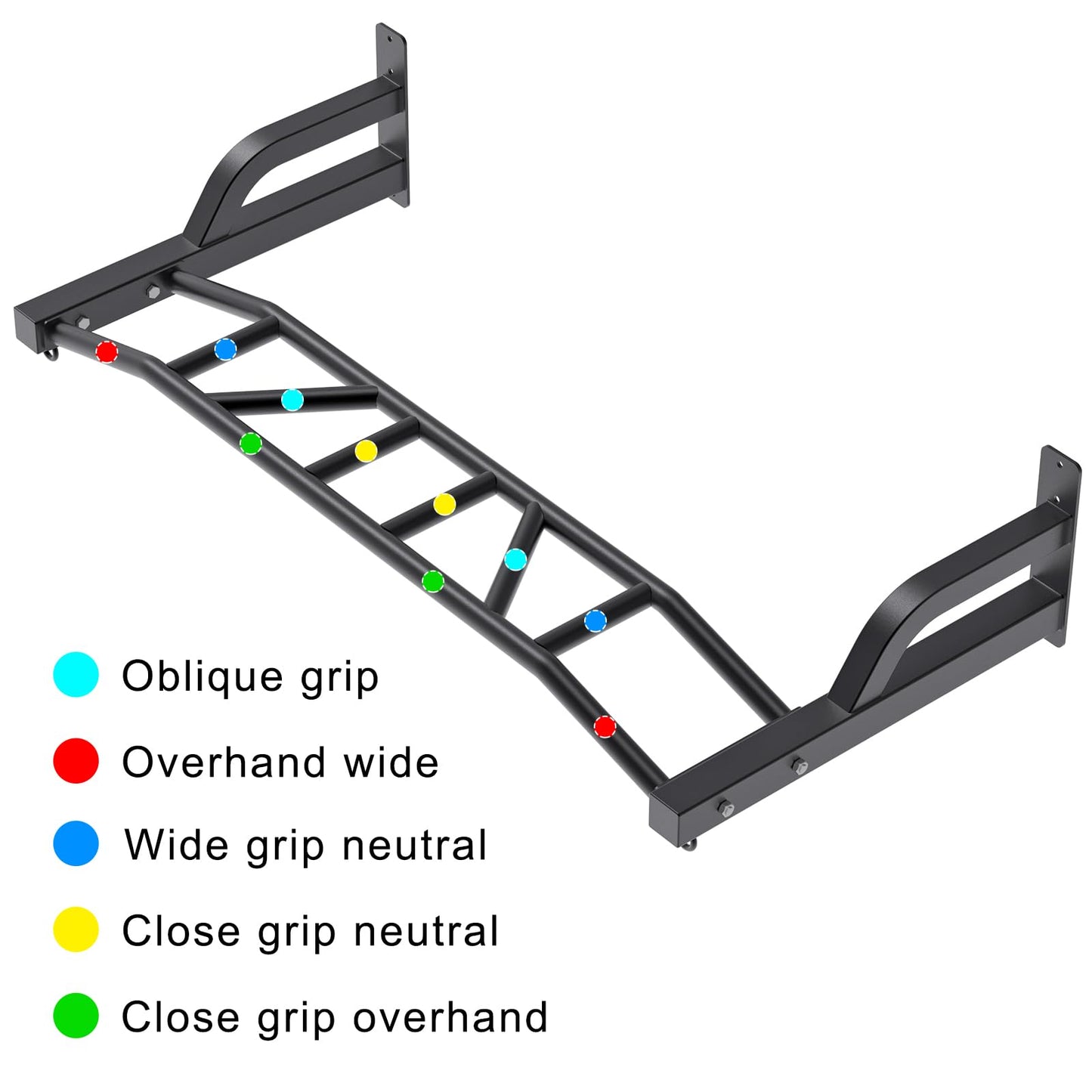 SELEWARE 48'' Wall Mounted High Performance Pull Up Bar, multifunctional pull up bar with cable pulley system for home gym, LAT pulldown training attachments, hanger for heavy bags.