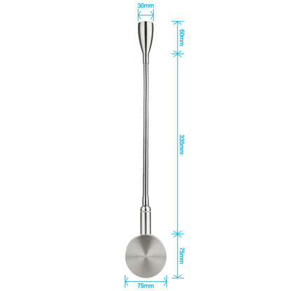 Meanyee touch switch stepless dimmable flexible gooseneck reading lamp wall mounted wall lamp bedside lamp eye care with dim blue LED display