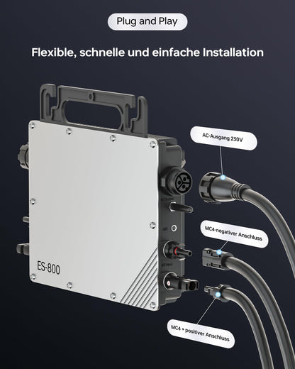 800W micro inverter, solar inverter with MPPT micro-solar grid feed-in, plug and play home easy installation WiFi monitoring with APP IP67 waterproof