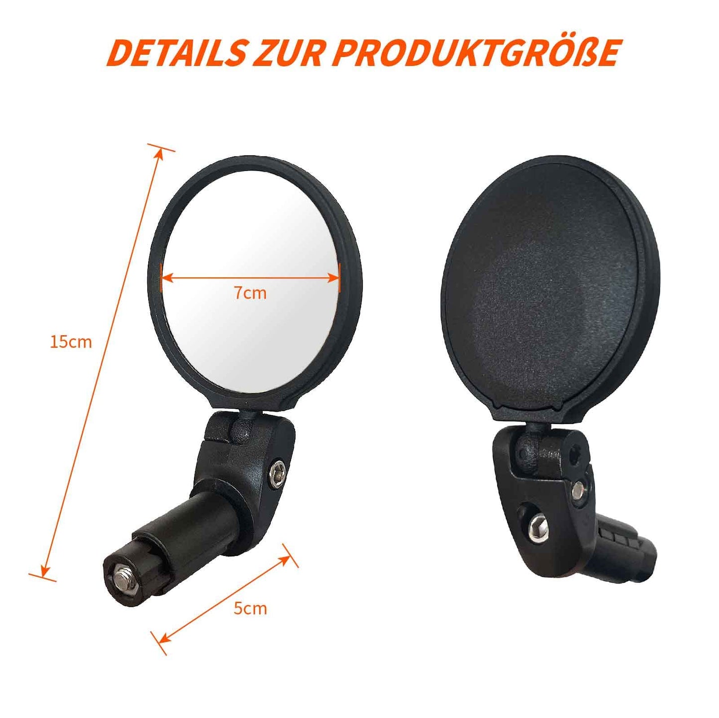 Homieway 2 Pieces Bike Mirrors for E-bike, HD Convex Bicycle Rearview Mirror, 360° Rotatable Foldable Safety Bike Mirror, Universal Bike Mirror for Handlebar 14.8-23 mm (Right-Left)