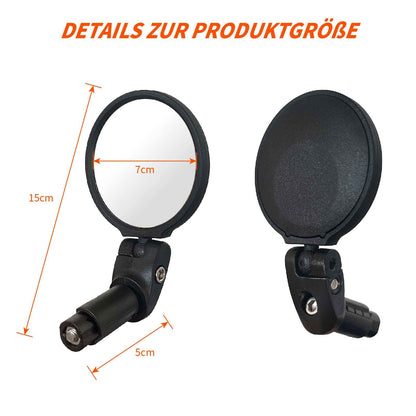 Homieway 2 Pieces Bike Mirrors for E-bike, HD Convex Bicycle Rearview Mirror, 360° Rotatable Foldable Safety Bike Mirror, Universal Bike Mirror for Handlebar 14.8-23 mm (Right-Left)