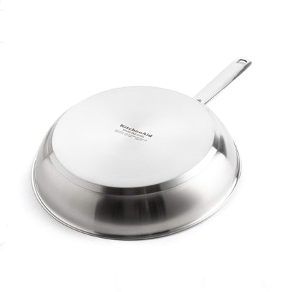 KitchenAid Stainless Steel 20cm, 24cm & 28cm Fry Pan Set, PFAS-Free Healthy Ceramic Nonstick Coating, Induction, Oven and Dishwasher Safe, Silver