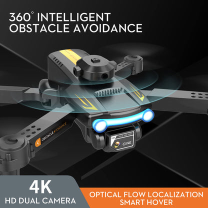 Goolsky LSRC XT2 Drone, Drone with 4k Camera Daul WIFI Optical Flow Positioning, 2.4GHz Obstacle Detection Quadcopter Drone for Beginners Black