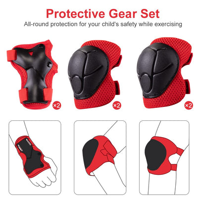 Skateboard helmet & knee pads set for 2-6 year old boys & girls | Lightweight micro shell kids helmet & knee pads for balance bike, skateboard, motorcycle sport...