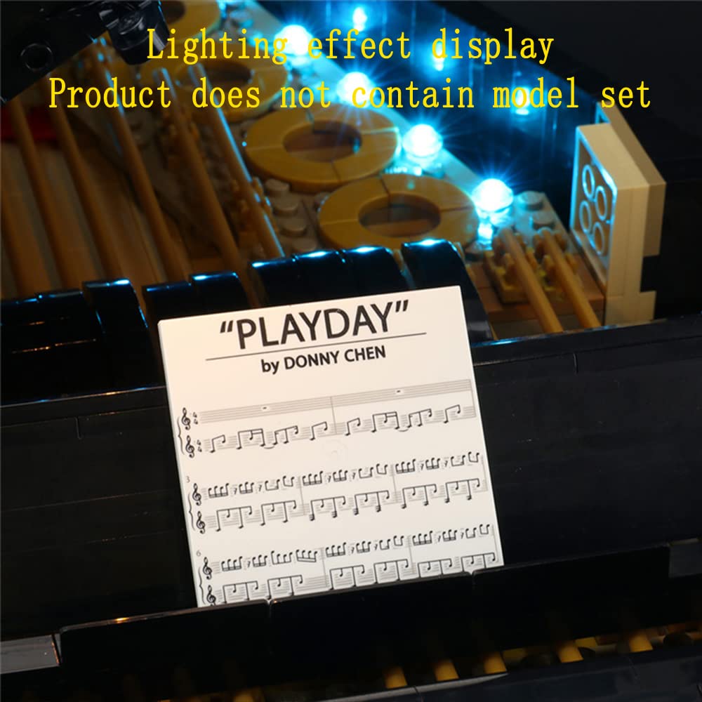 GEAMENT LED Light Kit (Remote Control) Compatible with Lego Grand Piano Building Set for Adults - Lighting Set for Ideas 21323 (Model Set Not Included)