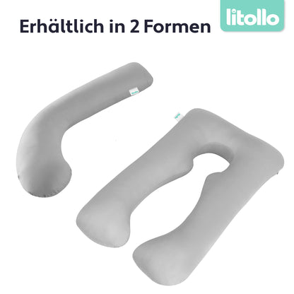 Litollo Pregnancy Pillow for sleeping, nursing pillow, U-shaped side sleeper pillow with cover, comfort pillow for adults - Pregnancy Pillow 140x80cm.