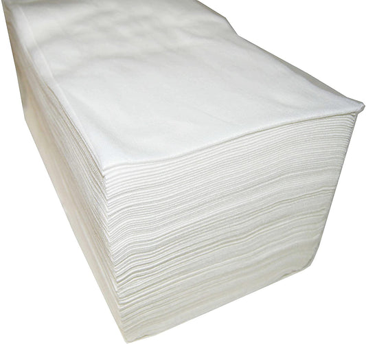 Disposable towels, made of spunlace nonwoven fabric, 40 x 80 cm, 100 pieces, for hairdresser, beauty salon, white.