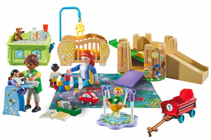 PLAYMOBIL MyLife Promo Pack 71649 Crawling Group, includes five figures, play tower, slide, and many cute accessories, detailed toy for children aged 4 and up.