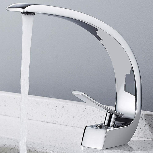 Bathroom faucet Chrome single handle mixer modern for bathroom (Chrome)