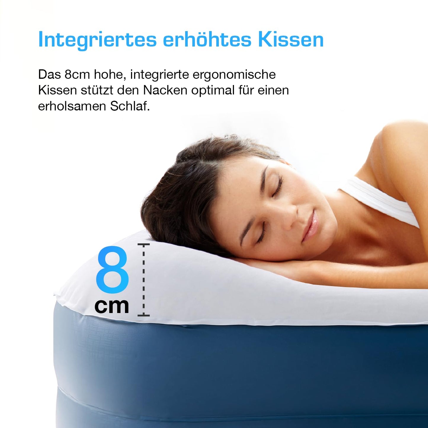 Active Era Premium Queen Size Air Mattress, self-inflating air bed with built-in electric pump & built-in pillow, inflatable mattress for camping & guest bed - 203 x 152 x 43cm