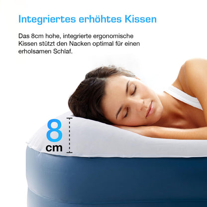 Active Era Premium Queen Size Air Mattress, self-inflating air bed with built-in electric pump & built-in pillow, inflatable mattress for camping & guest bed - 203 x 152 x 43cm