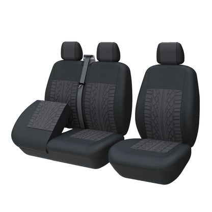TOYOUN Universal Seat Covers for Vans Trucks - Separate design seat bottom storage accessible, car seat covers 1+2 seat cover seat covers, Black