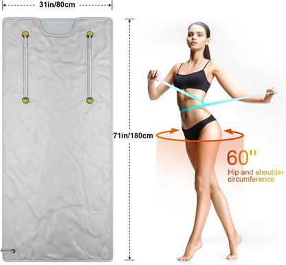 VAYOTOY Infrared Sauna Blanket 2 Zone Digital Home Sauna Blanket Professional Detox Therapy Sauna Portable Oxford Sauna Blanket with 4 Safety Protection for Hot Sweating, Relaxation, Detox (Silver)