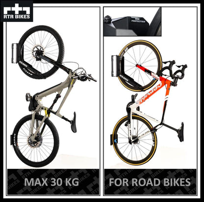 RTR BIKES Kranked Twist Pro-Hanger/Wall Mount Bike Swivel Bracket - Perfect for garages or bike shops.