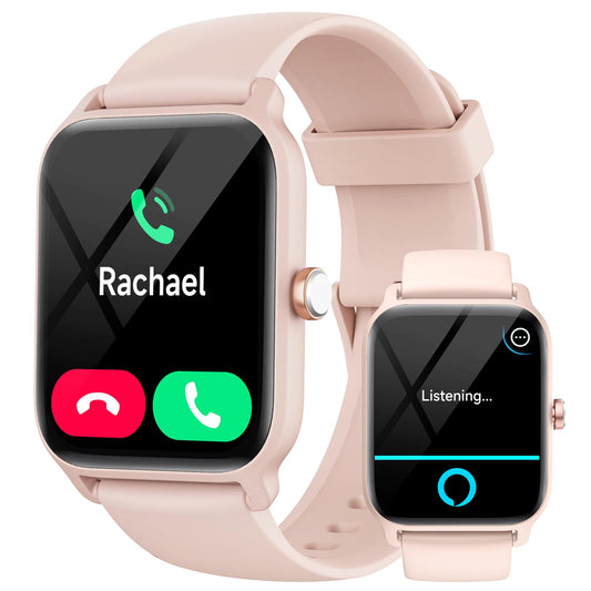 Gydom Smartwatch for Women with Phone Function Alexa Built-in, 1.8" Women's Fitness Watch with 100+ Sports Modes, Heart Rate Monitor SpO2 Sleep Monitor, IP68 Waterproof, Pedometer Watch Sports Watch for Android/iOS