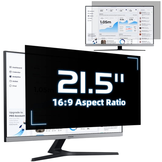 21.5-inch privacy filter monitor anti-blue light filter, removable privacy anti-blue light glare screen protector for 21.5-inch 16:9 screen privacy film.