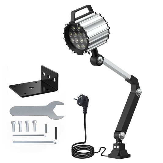 LED Tool Lathe Lamp Machine Light Long Arm 12W 110V 220V Adjustable Waterproof Work Light Spotlight (12W)