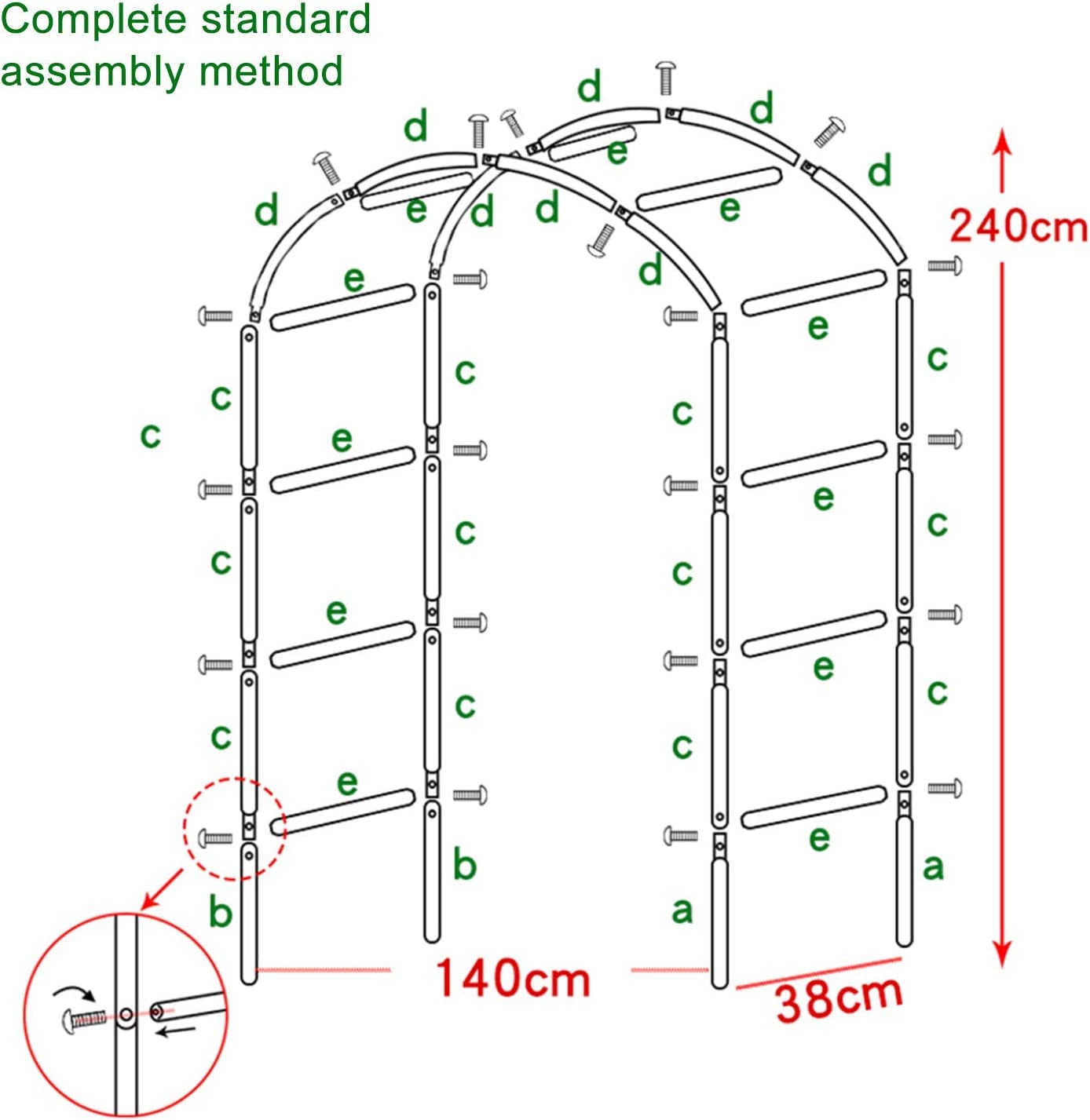 Forever Speed rose arch trellis garden rose support made of powder-coated steel, garden decoration and embellishment climber weatherproof black (2 pieces)
