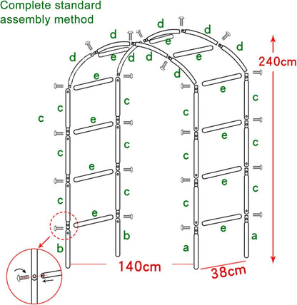 Forever Speed rose arch trellis garden rose support made of powder-coated steel, garden decoration and embellishment climber weatherproof black (2 pieces)