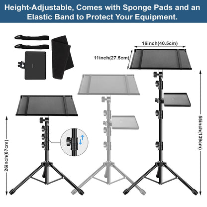 SanLead mouse pad projector stand, floor stand adjustable height from 55cm to 128cm, comes with an elastic band and a sponge cushion, projector stand tripod stand.