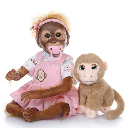 ZIYIUI Reborn Baby MONKEY Doll 21 Inch 52 cm Reborn Doll with Cloth Body Lifelike Baby Doll Realistic MONKEY Doll with Stuffed Animal
