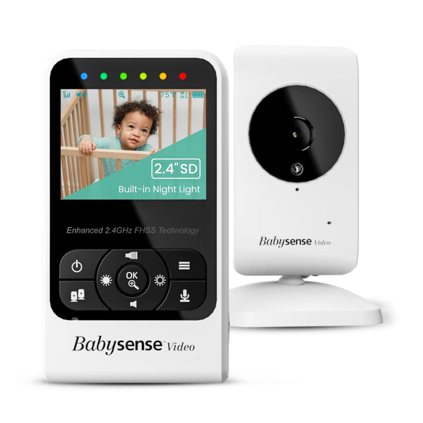 Babysense Video Baby Monitor with 2.4" screen & Medically certified movement monitor for babies with real-time alerts for absent breathing movement, contactless, 2-in-1.