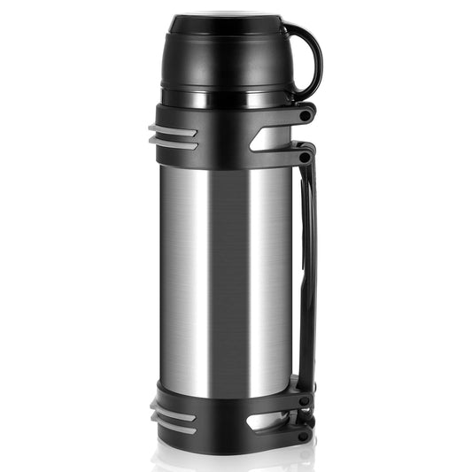 Hangrow Vacuum Insulated Bottle 2.5L Large Capacity Stainless Steel Vacuum Insulated Bottle for Hot Drinks + Coffee Cup Lid with Handle, Travel Bottle Drink Bottles Food Soup Bottle