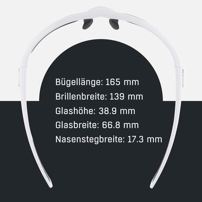 ALPINA TRI-EFFECT 2.0 - Individually adjustable, shatterproof interchangeable lenses sports and cycling glasses with 100% UV protection for adults, white gloss, One Size