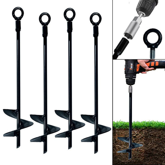 Jayzod Trampoline Anchor 15 Inch Set with 4 Tent Pegs Heavy Duty Trampoline Anchor Kit Swing for Metal Swing Set - Strong Wind